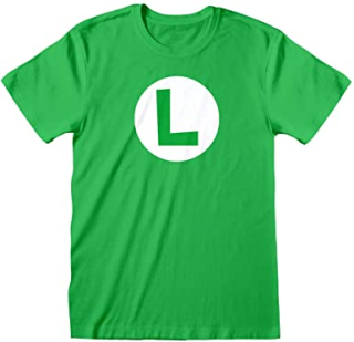 SUPER MARIO - Luigi Logo - zelené pánske tričko