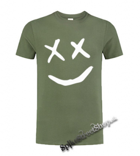 HAPPY - olivové pánske tričko