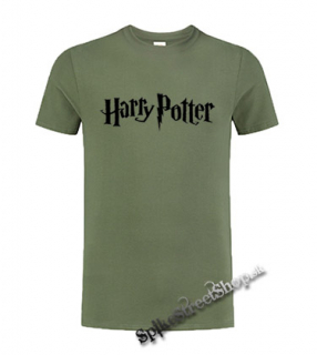 HARRY POTTER - Logo - olivové pánske tričko