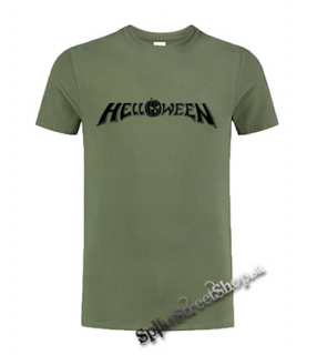 HELLOWEEN - Logo - olivové pánske tričko