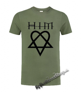 HIM HEARTAGRAM - olivové pánske tričko