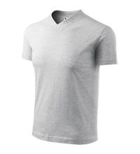 Pánske tričko V-NECK - Svetlosivý melír