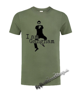 I AM GANGNAM - olivové pánske tričko