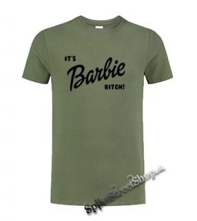 IT'S BARBIE BITCH - Logo - olivové pánske tričko