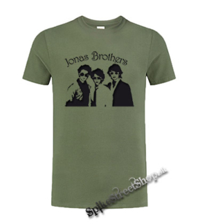 JONAS BROTHERS - Logo & Band - olivové pánske tričko