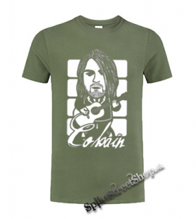 KURT COBAIN - Guitar - olivové pánske tričko