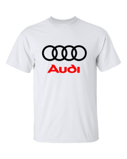 AUDI - Logo Red Black - biele detské tričko