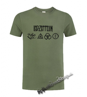 LED ZEPPELIN - Logo - olivové pánske tričko