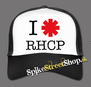 I LOVE RED HOT CHILI PEPPERS - čiernobiela sieťkovaná šiltovka model "Trucker"