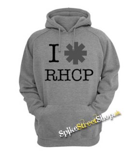 I LOVE RED HOT CHILI PEPPERS - šedá pánska mikina