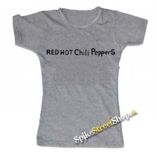 RED HOT CHILI PEPPERS - Written Logo By The Way - šedé dámske tričko