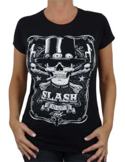 SLASH - Label Skinny Fit - čierne dámske tričko