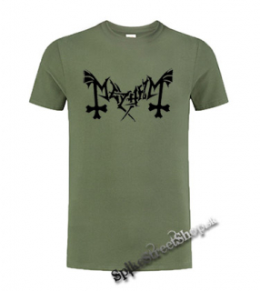 MAYHEM - Logo - olivové pánske tričko