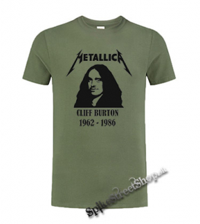 METALLICA - Cliff Burton 1962-1986 - olivové pánske tričko