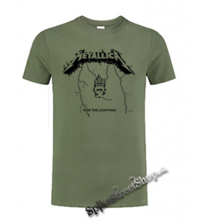 METALLICA - Ride The Lightning - olivové pánske tričko