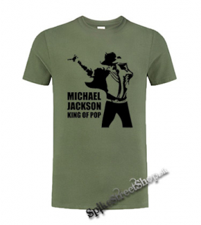 MICHAEL JACKSON - King Of Pop - olivové pánske tričko