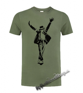 MICHAEL JACKSON - Silhouette Symbol - olivové pánske tričko