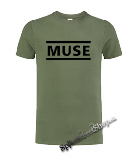 MUSE - Logo - olivové pánske tričko