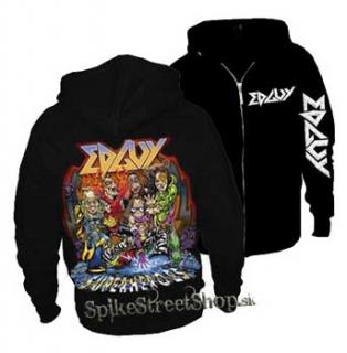 EDGUY - Superheroes - čierna pánska mikina na zips (-30%=VÝPREDAJ)