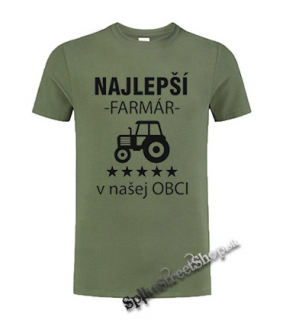 NAJLEPŠÍ FARMÁR V OBCI - olivové pánske tričko