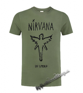 NIRVANA - In Utero - olivové pánske tričko