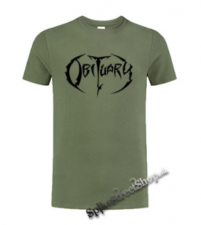 OBITUARY - Logo - olivové pánske tričko