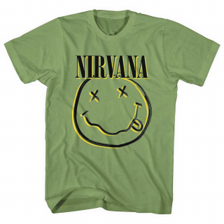 NIRVANA - Inverse Smiley - zelené pánske tričko