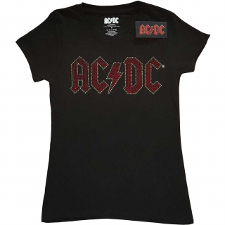AC/DC - Full Colour Logo Diamante - čierne dámske tričko