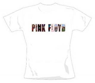 PINK FLOYD - Logo Ladies Skinny Fit - biele dámske tričko