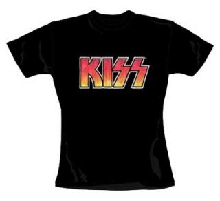 KISS - Logo Ladies Skinny Fit - čierne dámske tričko