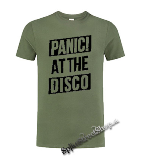 PANIC AT THE DISCO - Big Logo - olivové pánske tričko