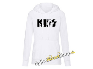 KISS - Logo Black - biela dámska mikina