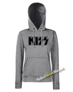 KISS - Logo Black - sivá dámska mikina