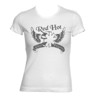 RED HOT CHILI PEPPERS - Grey Logo Table - biele dámske tričko