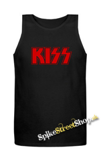 KISS - Logo Red - Mens Vest Tank Top - čierne