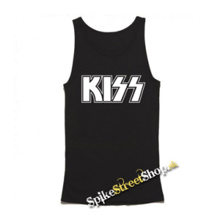 KISS - Logo White - Mens Vest Tank Top - čierne