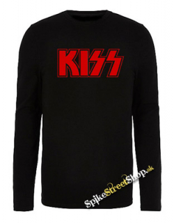 KISS - Logo Red - čierne pánske tričko s dlhými rukávmi
