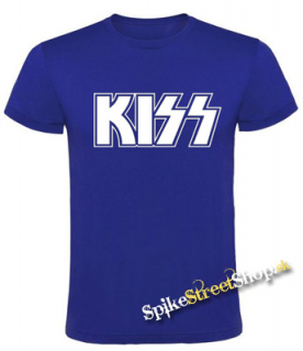KISS - Logo White - kráľovskymodré pánske tričko