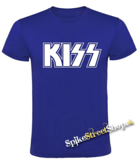 KISS - Logo White - kráľovsky-modré detské tričko