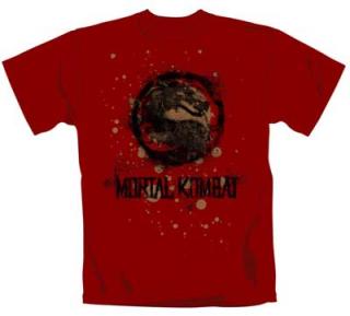 MORTAL KOMBAT - Eroded Logo - červené pánske tričko