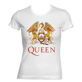 QUEEN - Logo Crest - biele dámske tričko