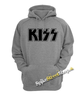 KISS - Logo Black - šedá pánska mikina