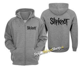 SLIPKNOT - Logo - šedá pánska mikina na zips