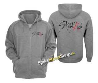 STRAY KIDS - Logo - šedá pánska mikina na zips