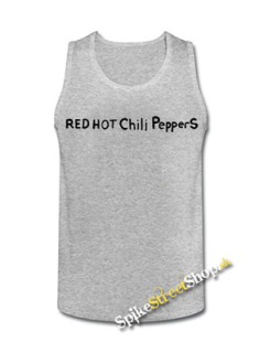 RED HOT CHILI PEPPERS - Written Logo By The Way - Mens Vest Tank Top - šedé