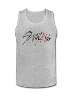 STRAY KIDS - Logo - Mens Vest Tank Top - šedé