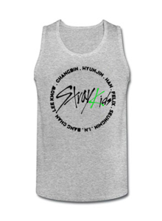 STRAY KIDS - Oddinary Circle Names - Mens Vest Tank Top - šedé