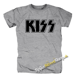 KISS - Logo Black - sivé detské tričko