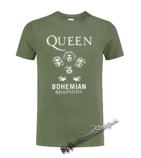 QUEEN - Bohemian Rhapsody - olivové pánske tričko
