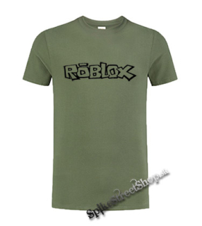 ROBLOX - Logo - olivové pánske tričko